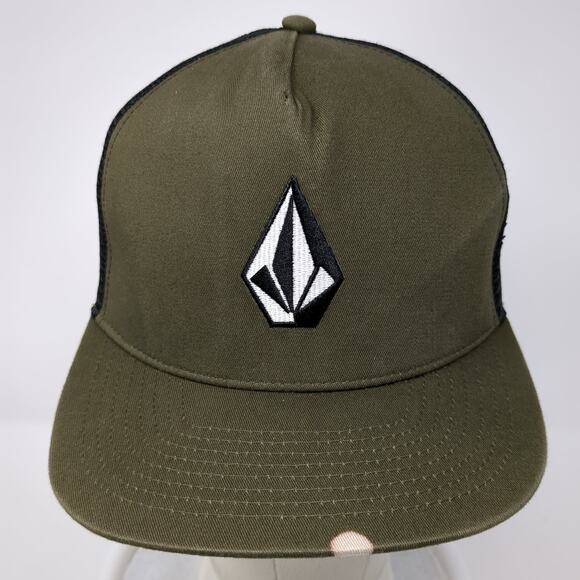 Volcom Stone Snapback Trucker Hat Green One Size Embroidered Adjustable - Picture 2 of 9